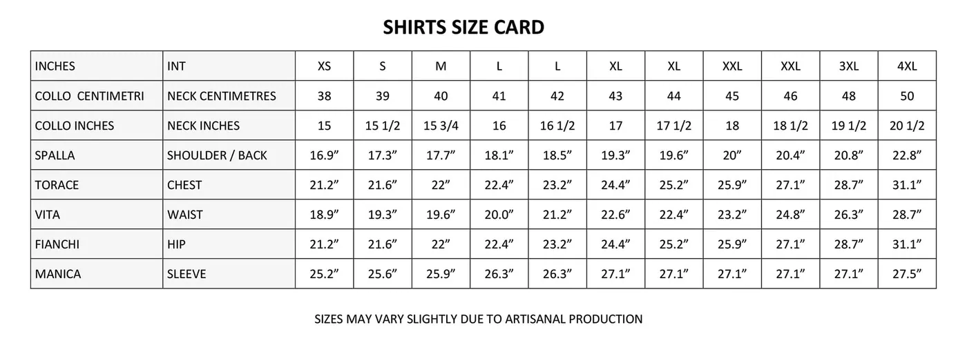 Size chart: Cotton